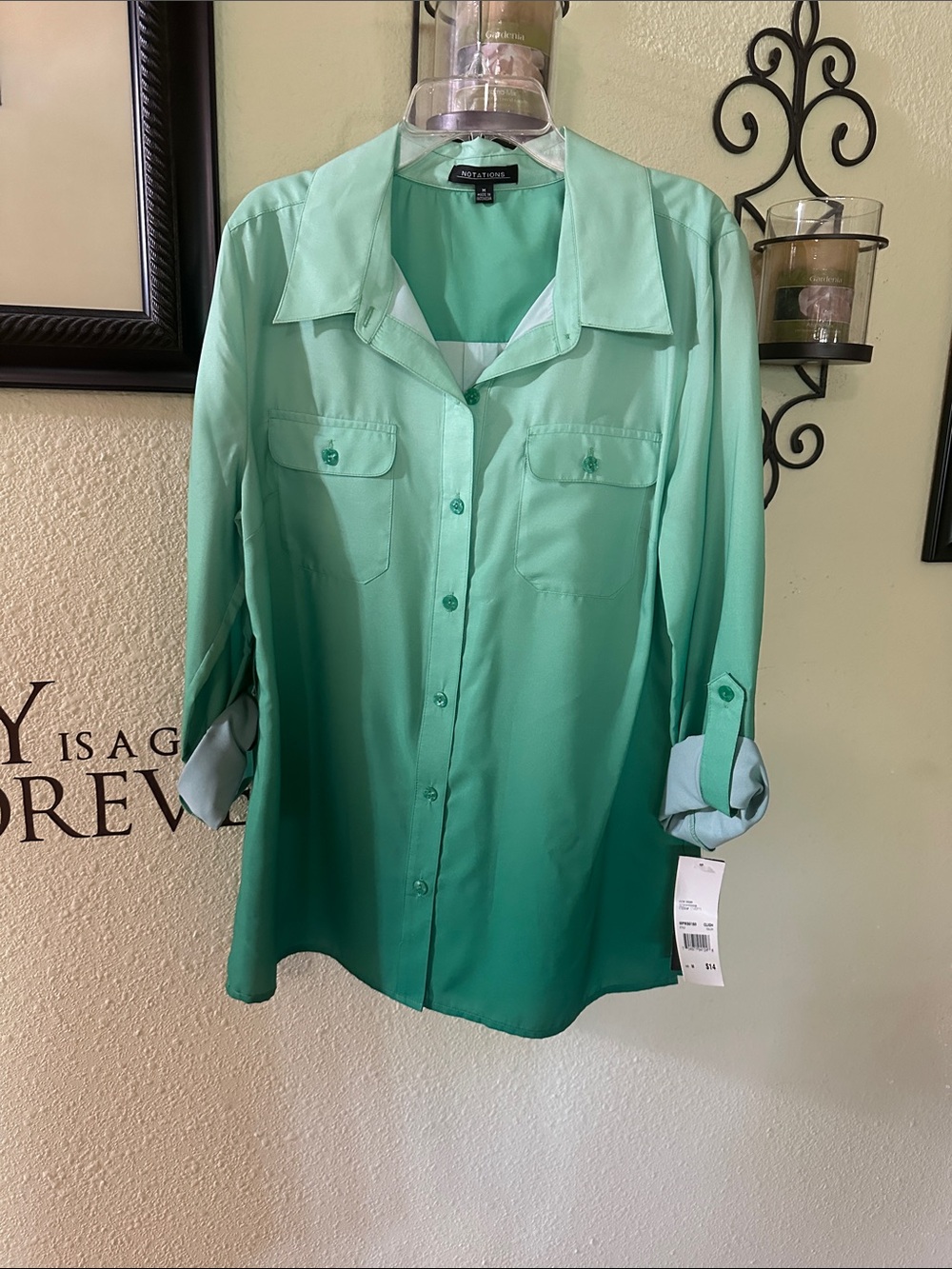 Notations Mint Green Button-Down Shirt